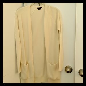Theory cashmere cream long cardigan sweater